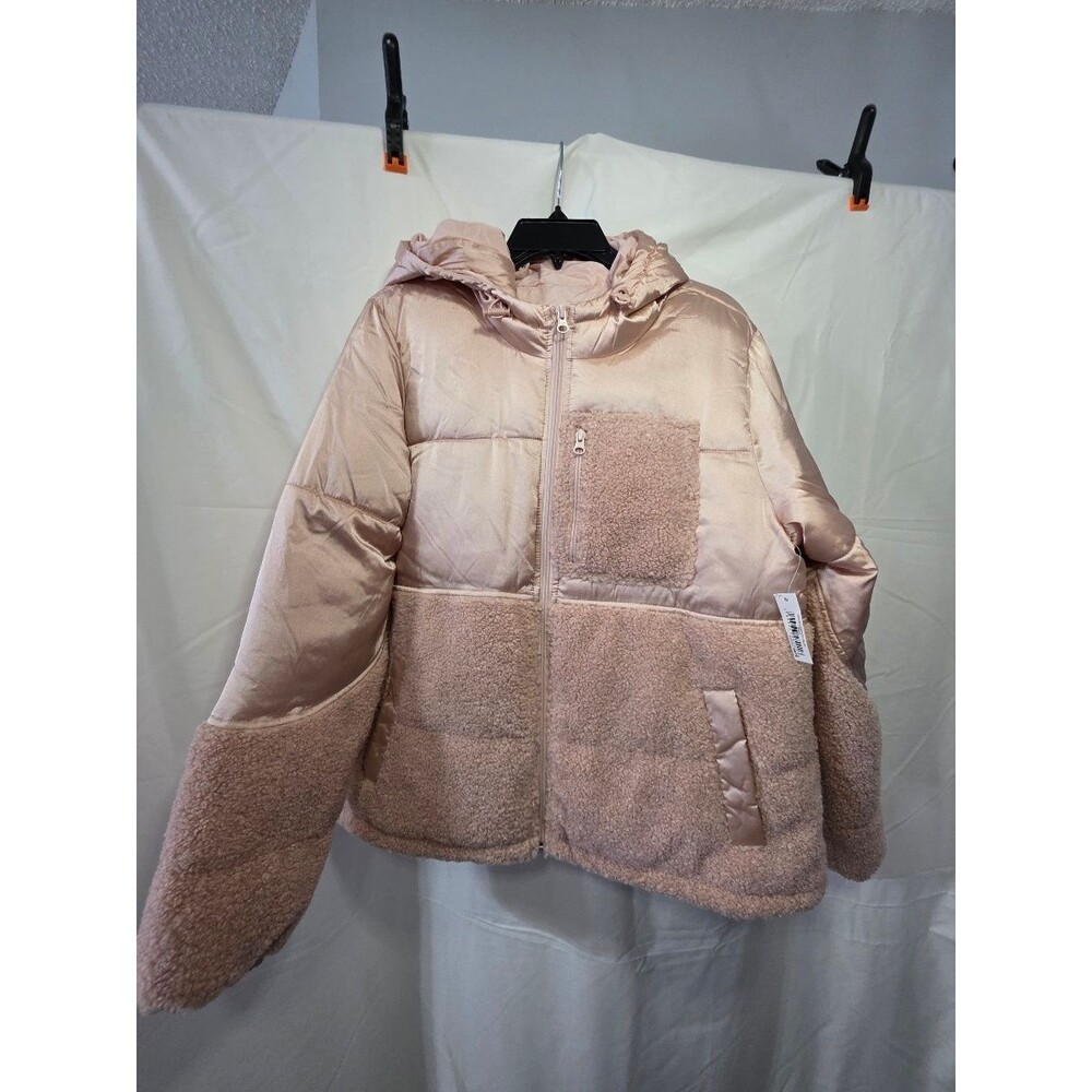 Amazon Essentials AEM30229FW22 BOSWIC RTZ Hooded Puffer Jacket Sherpa Panel